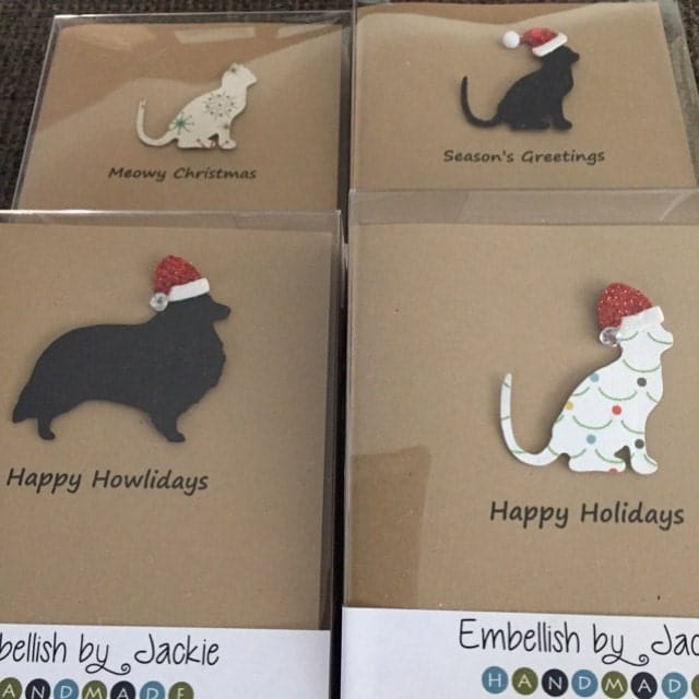 Customer photo review of Cat Christmas Cards | Single Card or 10 Pack | 25 Cat Colors Available | Choose Phrases