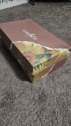 Customer photo review of Van Gogh Sunflowers inspired sneakers