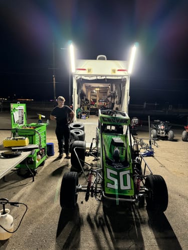 Customer photo review of Pit Light and Storage Rack Bundle - 5 Foot Dual Set