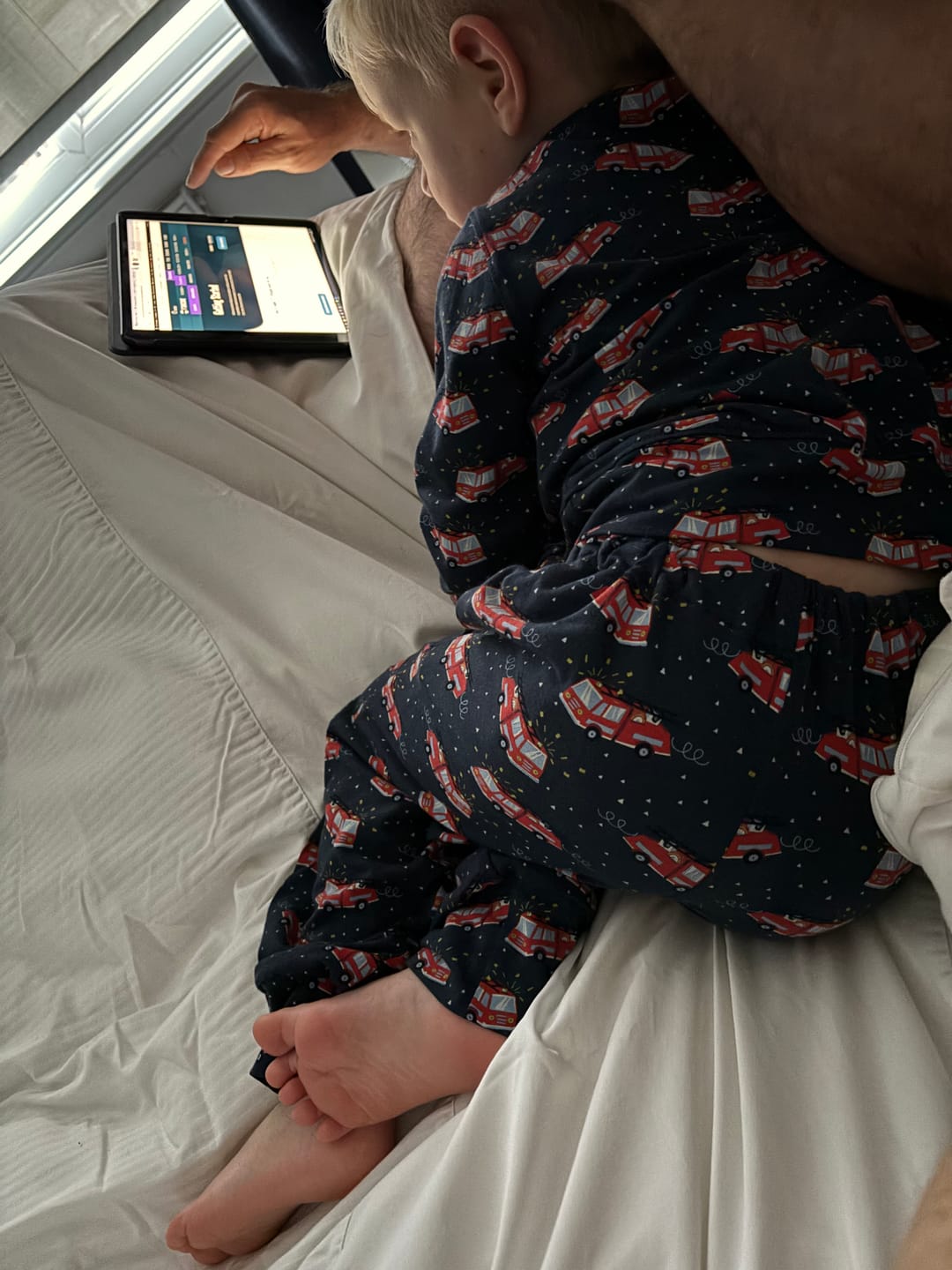 Customer photo review of Fire Engines Cotton Jersey Fabric