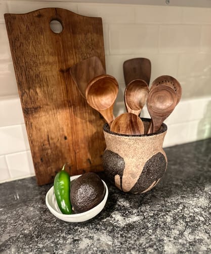 Customer photo review of Teak Wooden Utensil Set