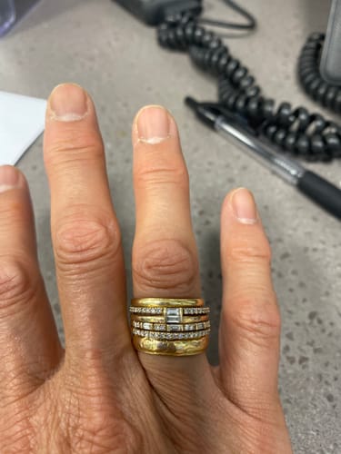 Customer photo review of Diamond Baguette Dress Ring in 9ct Yellow Gold