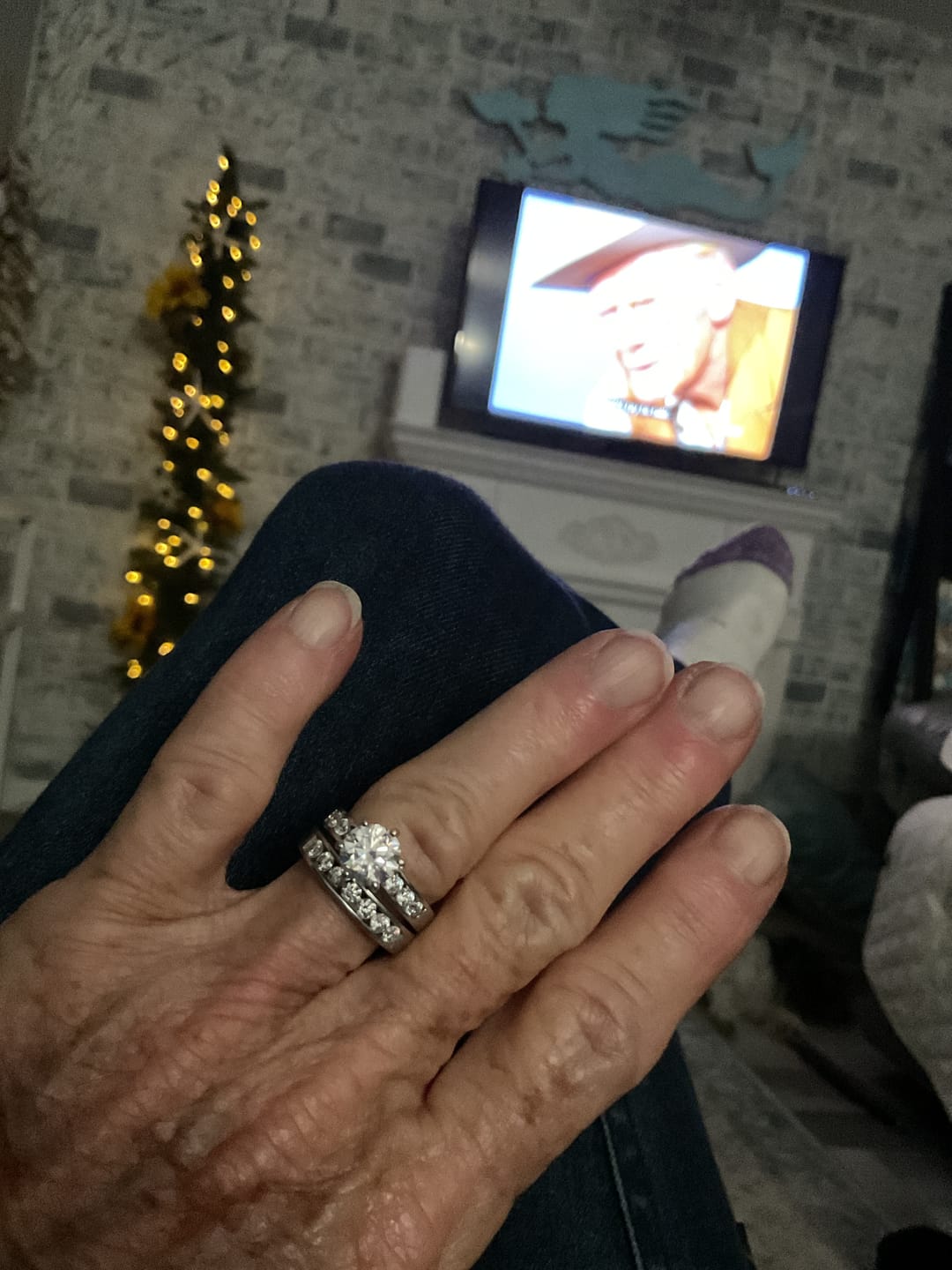 Customer photo review of Round Cut Moissanite Channel Set Engagement Ring