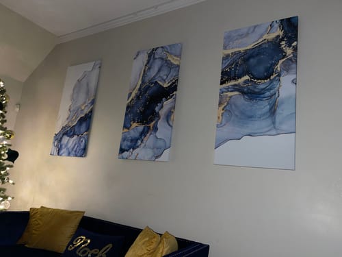 Customer photo review of Abstract Art Print - Blue Abstract Canvas Wall Art Print Abstract Art Fluid Effect Marble Wall Art