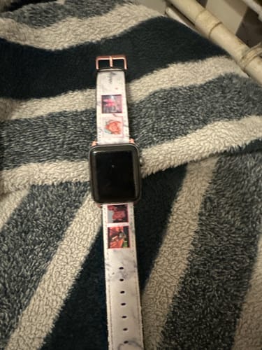 Customer photo review of Marble Photo Strip Personalised Watch Strap