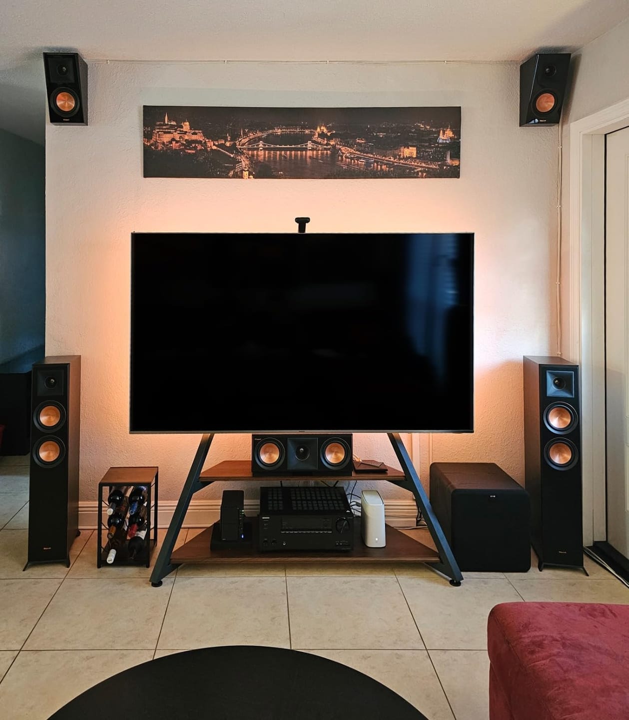 Customer photo review of Floor TV Stand Eiffel Series 75-100 Inch
