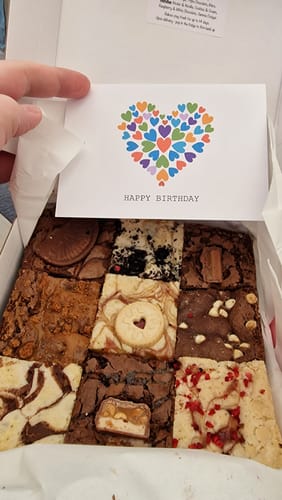 Customer photo review of Treat Yourself Double Brownie & Blondie Mixed Box