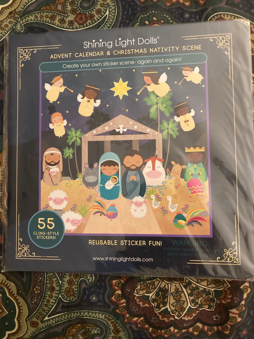 Customer photo review of Advent Calendar & Christmas Nativity Scene Reusable Sticker Fun