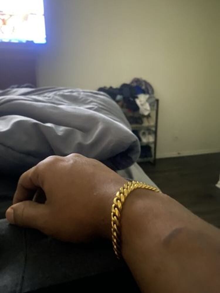 Customer photo review of MIAMI CUBAN LINK BRACELET - GOLD (8MM)