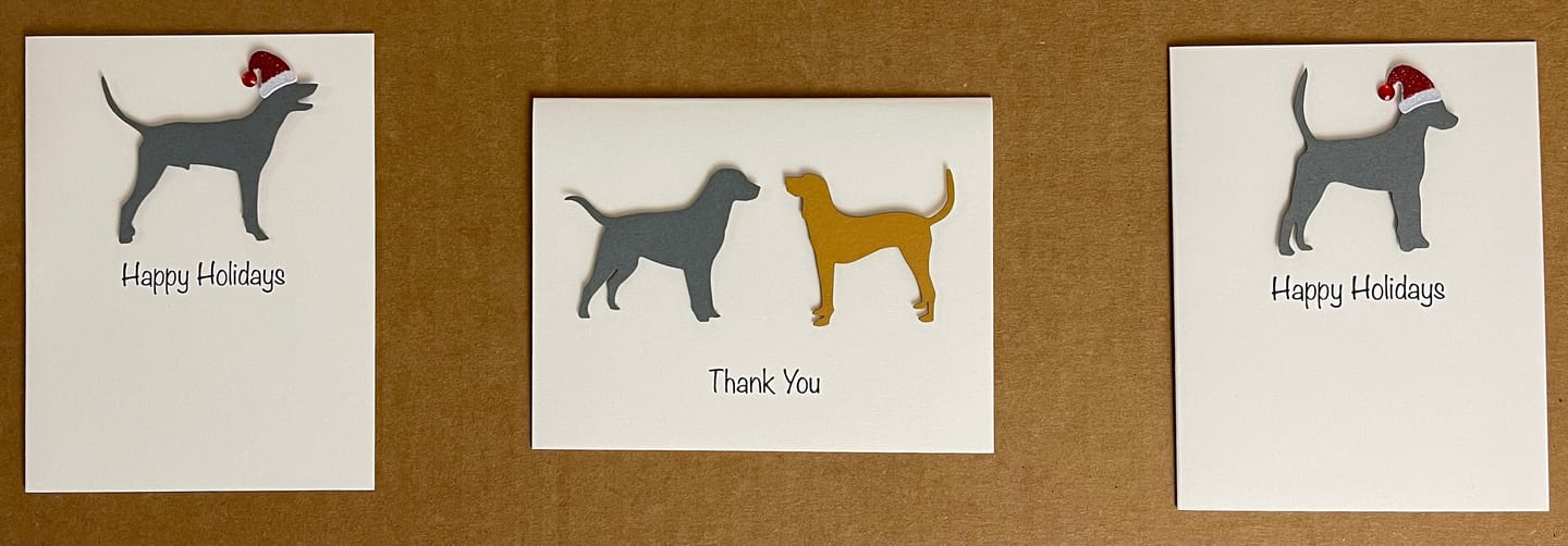 Customer photo review of 2 Pets Custom Thank You Card White | Handmade Cat or Dog Breed  | Choose your Pet color Front and Inside Phrases