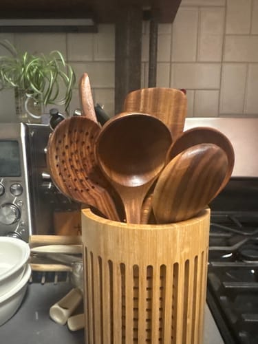 Customer photo review of Teak Wooden Utensil Set