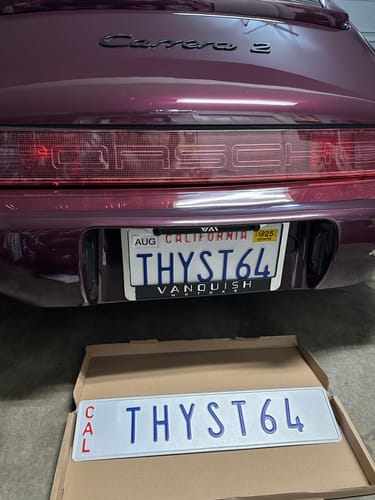 Customer photo review of CALIFORNIA WHITE EURO STYLE LICENSE PLATE 20.44" x 4.38" (520mm x 110mm)