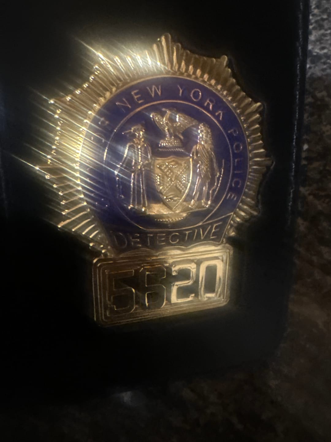 Customer photo review of NY New York Detective Police Badge Replica Movie Props *Customizable Badge Number*