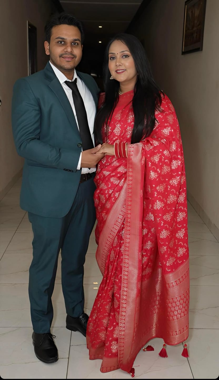 Customer photo review of Scarlet Red Banarasi Uppada Silk Saree