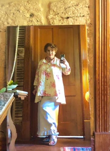 Customer photo review of Phoebe Top Linen