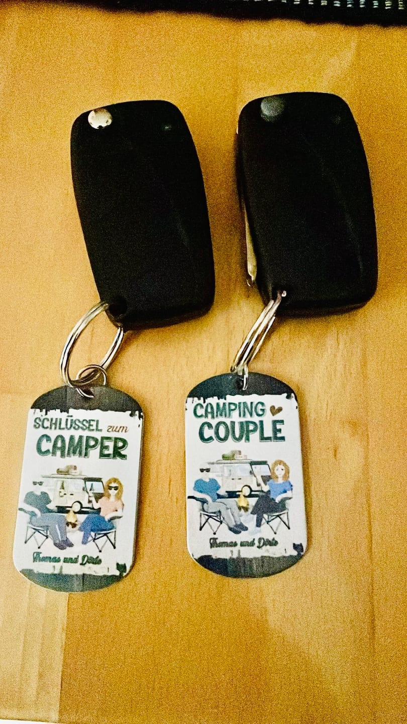 Customer photo review of Camping Couple - Personalisierter Schlüsselanhänger