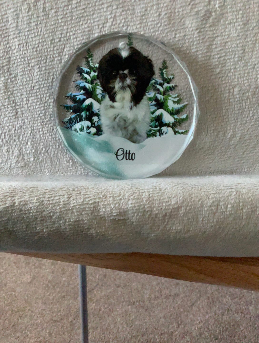 Customer photo review of Personalized Photo Dog Glass Ornament For Christmas