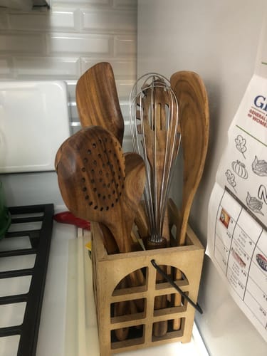 Customer photo review of Teak Wooden Utensil Set
