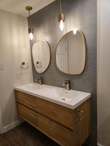 Customer photo review of Sottile Floating Vanity (24"-84")