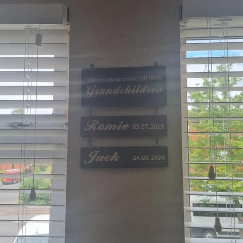 Customer photo review of Personalized Grandkids Hanging Sign (Engraved) Family Keepsake