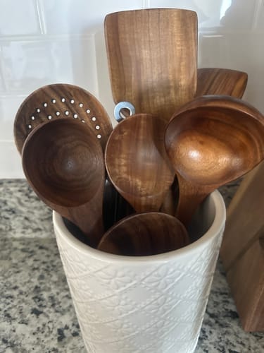Customer photo review of Teak Wooden Utensil Set
