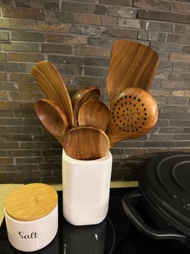 Customer photo review of Teak Wooden Utensil Set