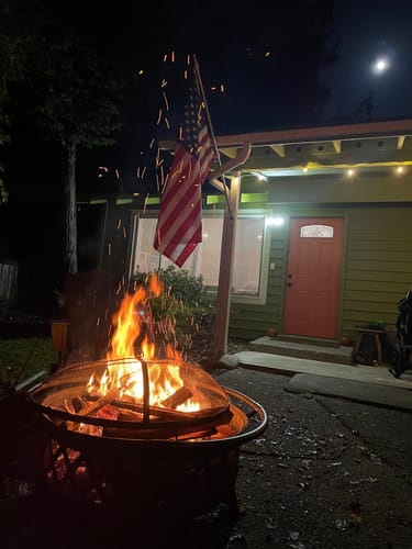 Customer photo review of Statesman American Flag Set With Nylon American flag - Our Best Set