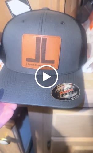 Customer video review of Custom Leather Patch Trucker Hat - Flexfit 110