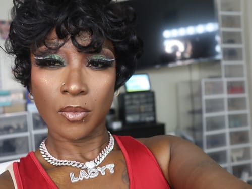 Customer photo review of Pink & Silver Cuban Chains