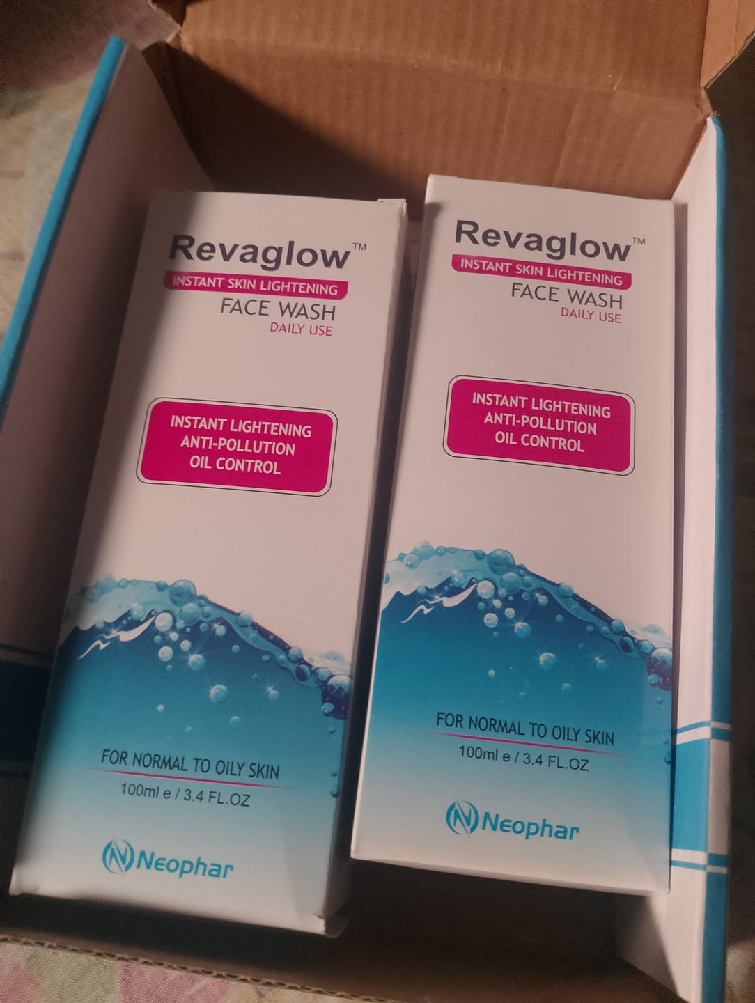 Customer photo review of Revaglow Instant Skin Lightening Face Wash