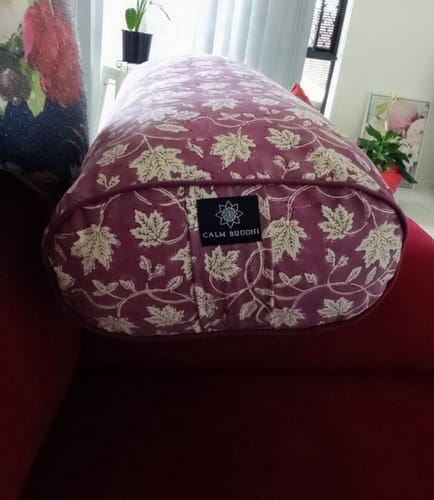 Customer photo review of Maple Wood Oval Yoga Bolster
