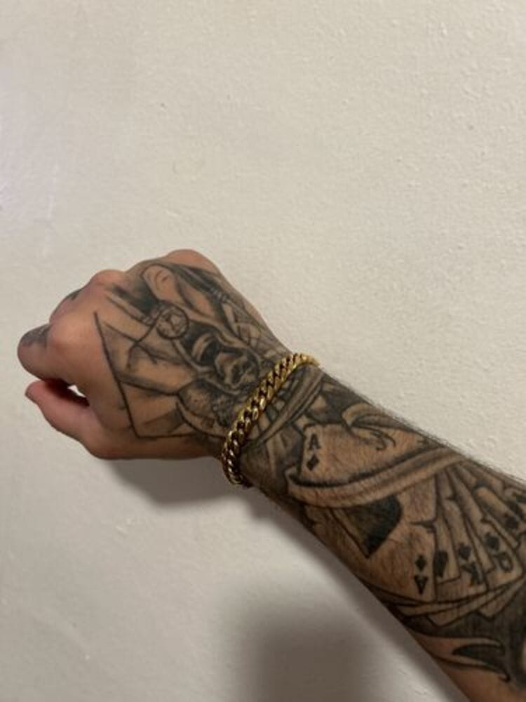 Customer photo review of MIAMI CUBAN LINK BRACELET - GOLD (8MM)
