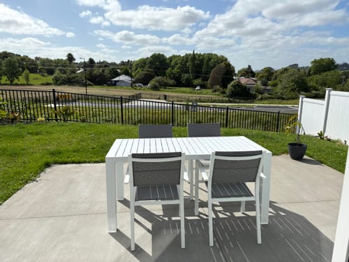 Customer photo review of Cirrus Aluminium Outdoor Patio Dining Table 160 X 80cm