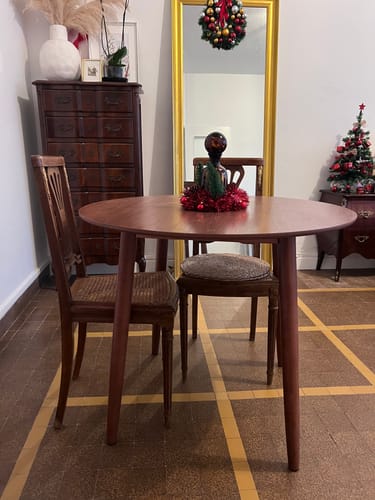 Customer photo review of Table a manger 4 personnes en pin massif D90 finition noyer