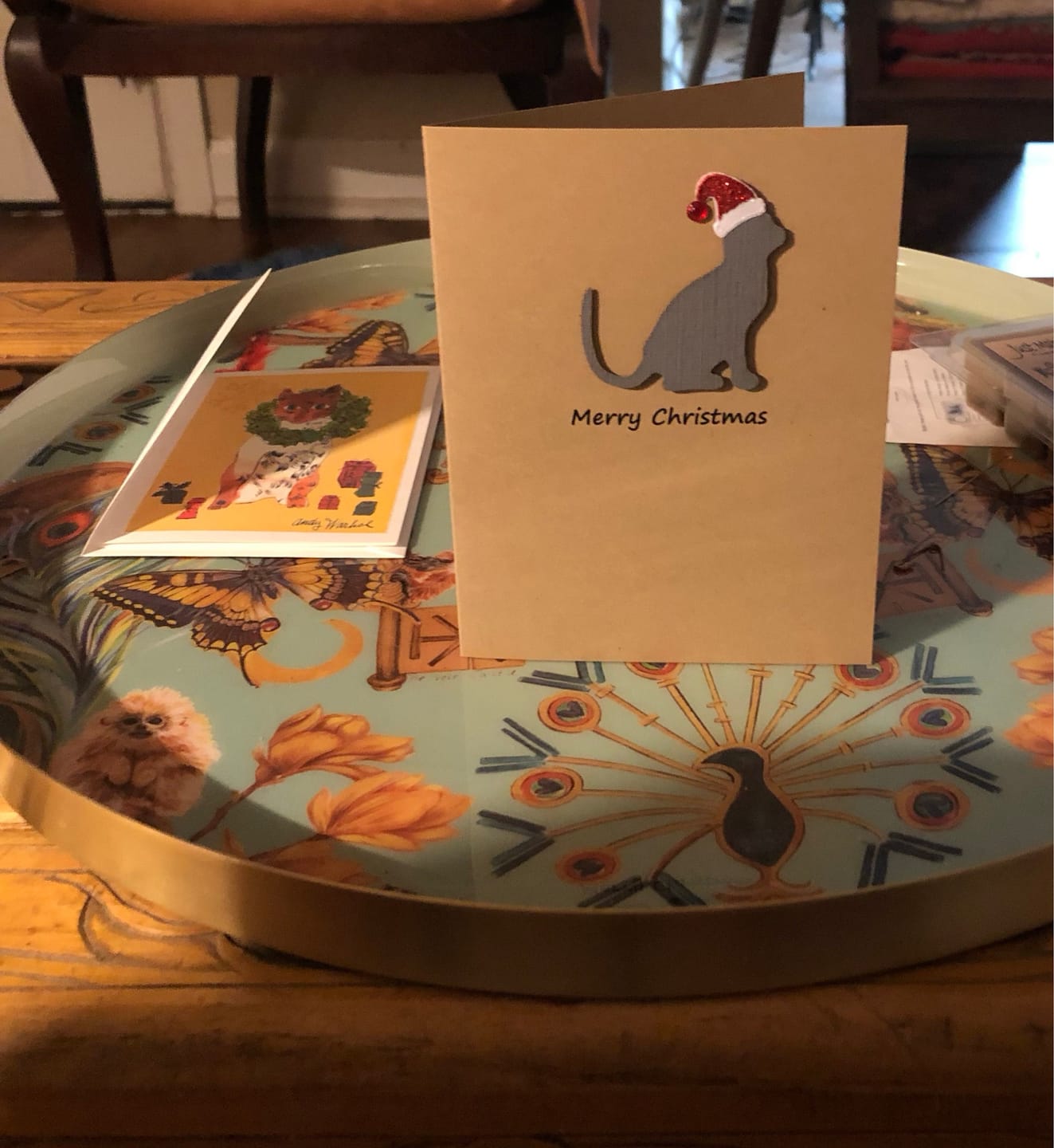 Customer photo review of Cat Christmas Cards | Single Card or 10 Pack | 25 Cat Colors Available | Choose Phrases