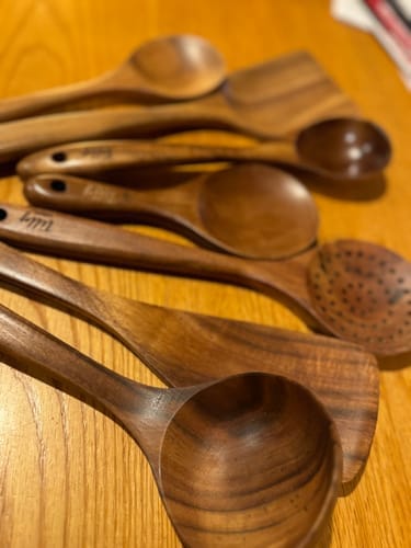 Customer photo review of Teak Wooden Utensil Set