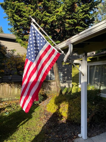 Customer photo review of Statesman American Flag Set With Nylon American flag - Our Best Set