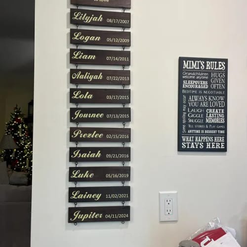 Customer photo review of Personalized Grandkids Hanging Sign (Engraved) Family Keepsake