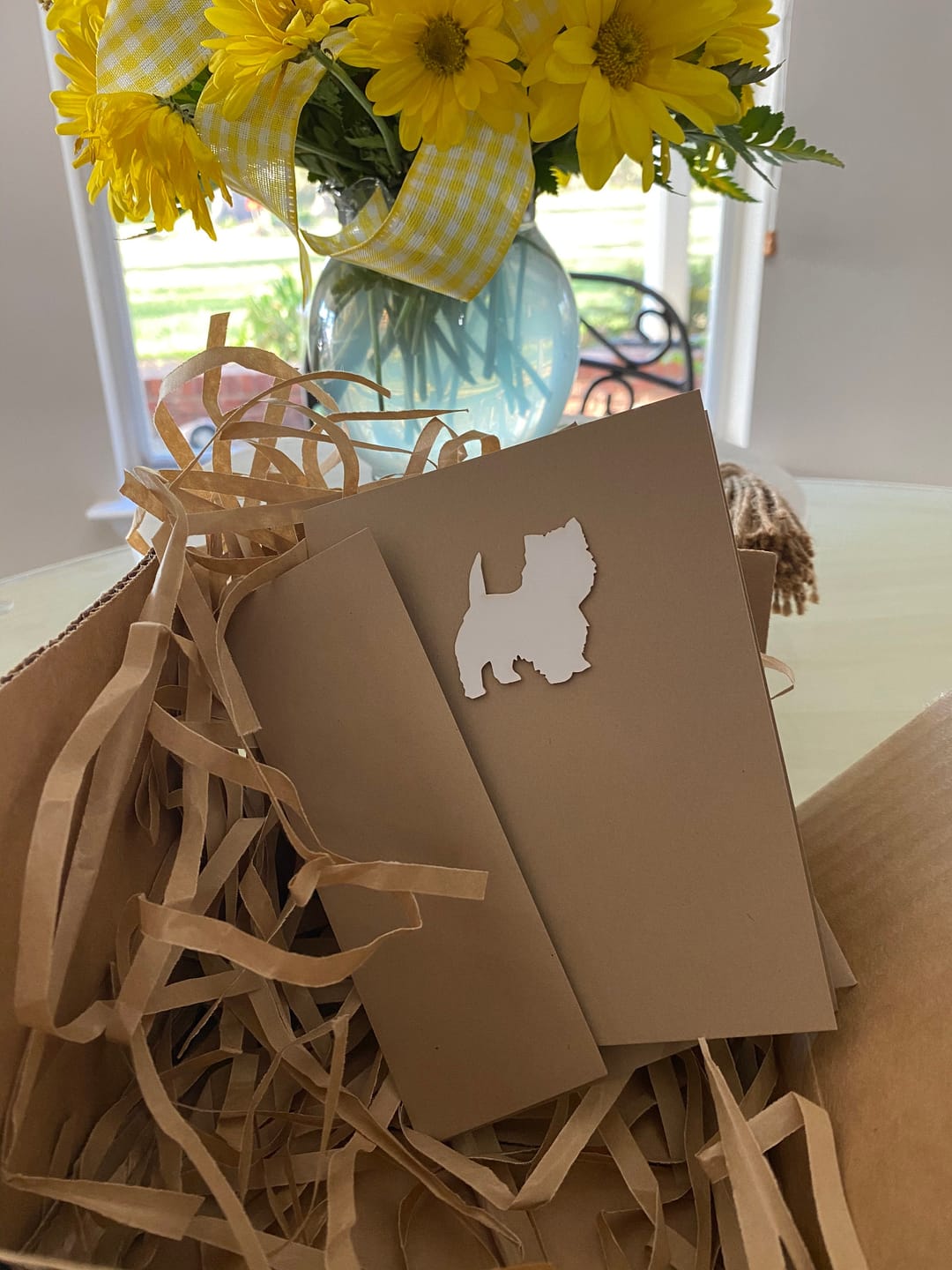Customer photo review of West Highland White Terrier Blank Cards | Handmade Westie Dog Notecards | Single Card or 10 Pack