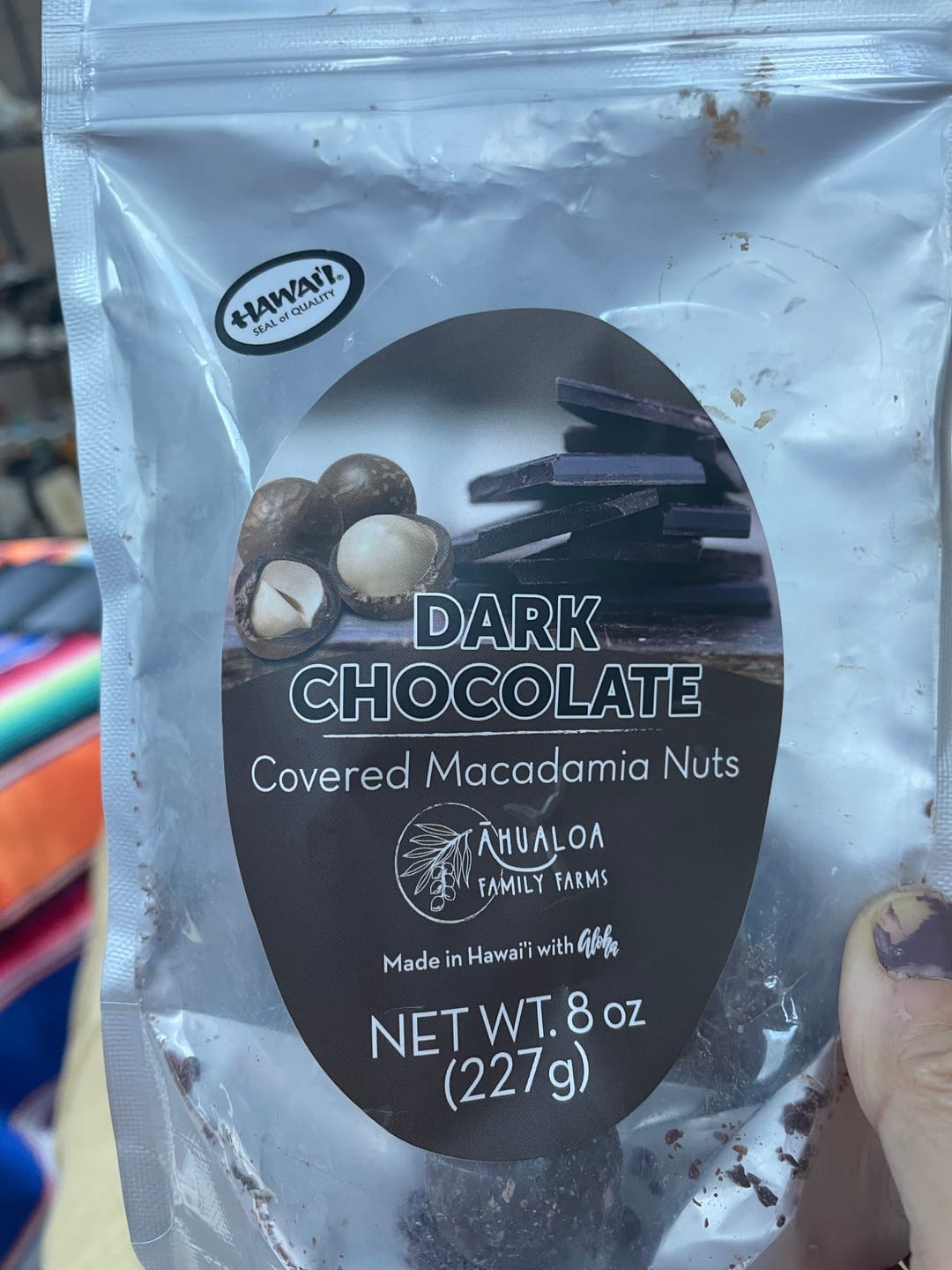 Customer photo review of Dark Chocolate Macadamia Nuts