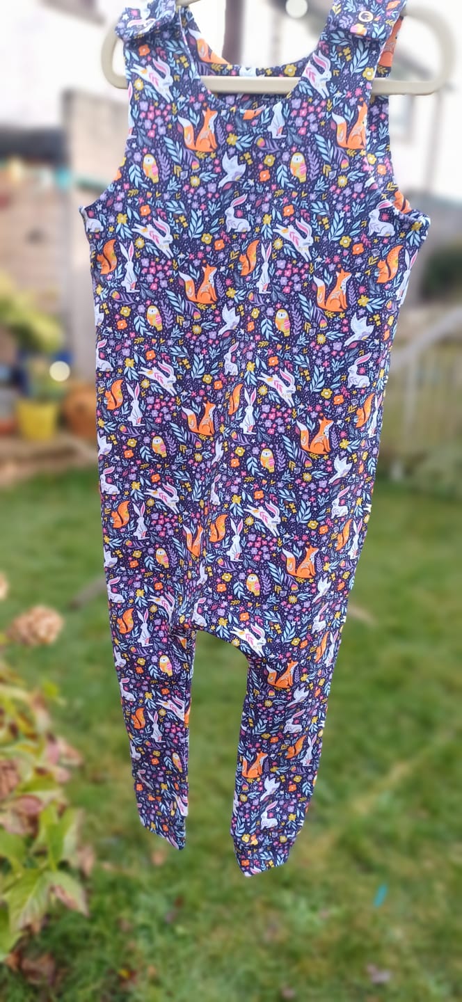 Customer photo review of Forest Animals on Deep Purple French Terry Fabric