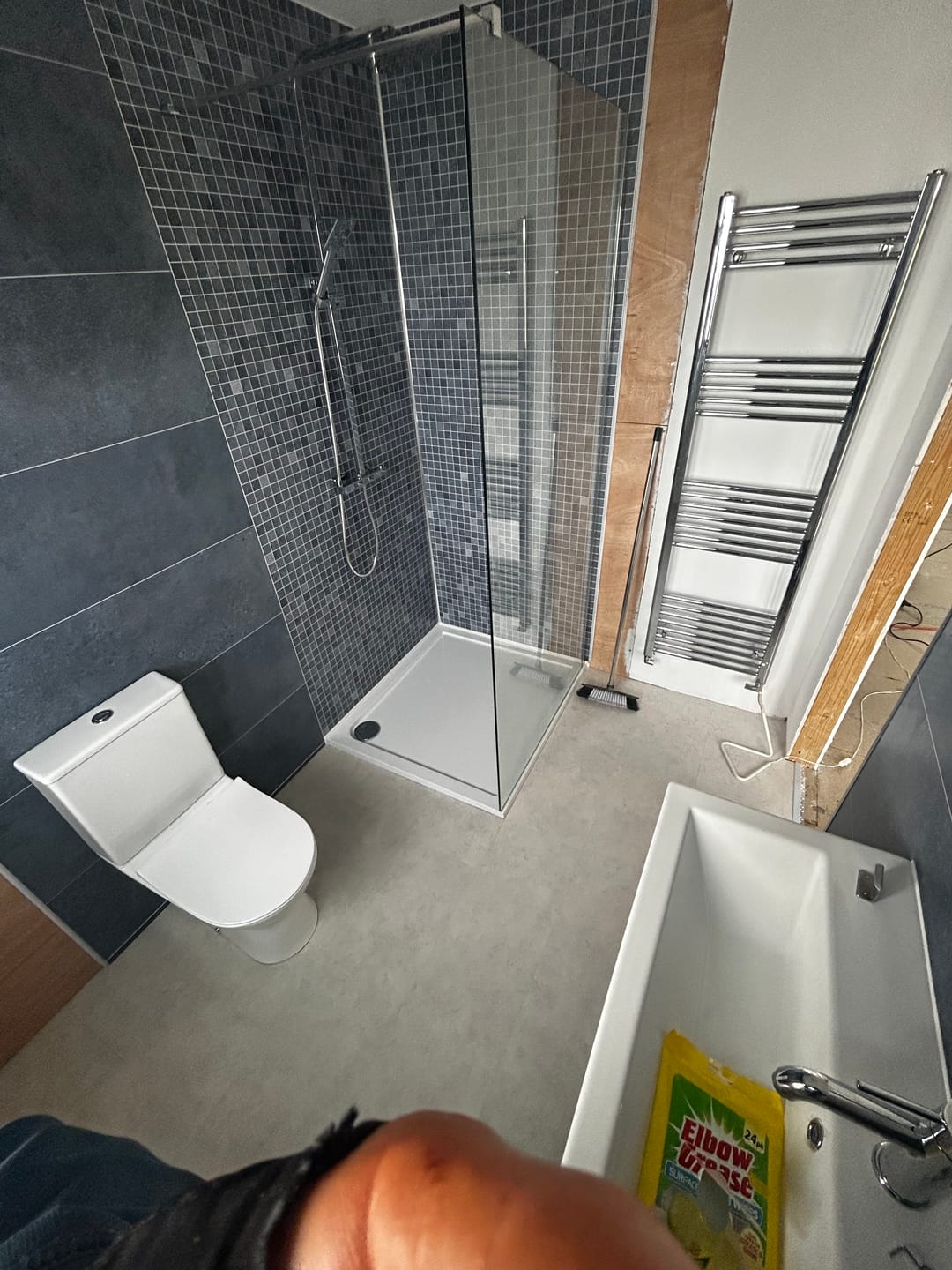 Customer photo review of 10mm Roman Blue Mosaic Matt Shower Panel 1M x 2.4M