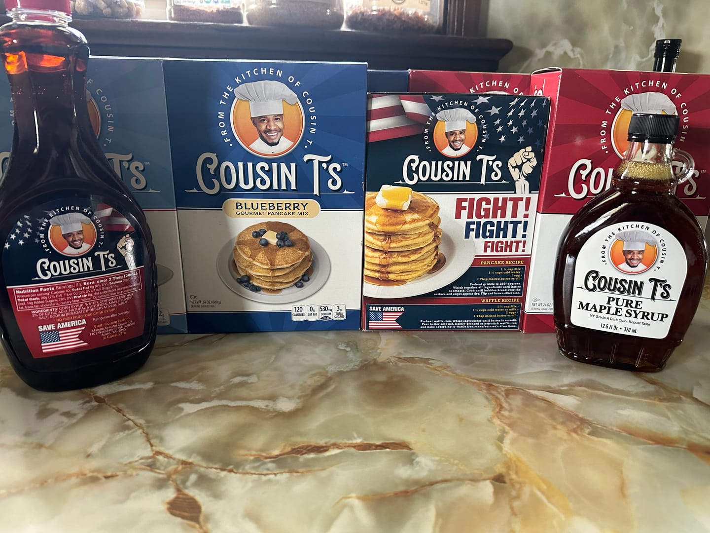 Customer photo review of Cousin T's Gourmet Blueberry Pancake Mix