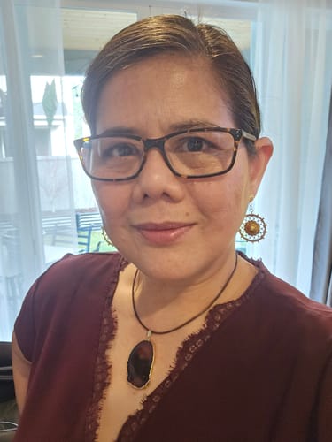 Customer photo review of Lucy Gold Earrings