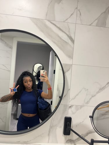 Customer photo review of Rib Lounge Leggings - Navy