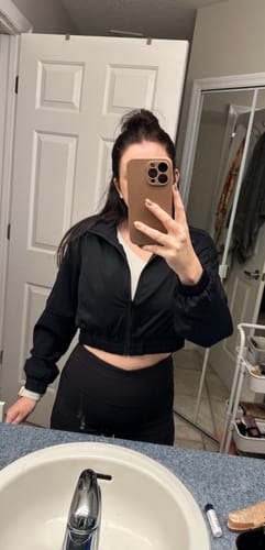 Customer photo review of SHANE Black Cropped Jacket