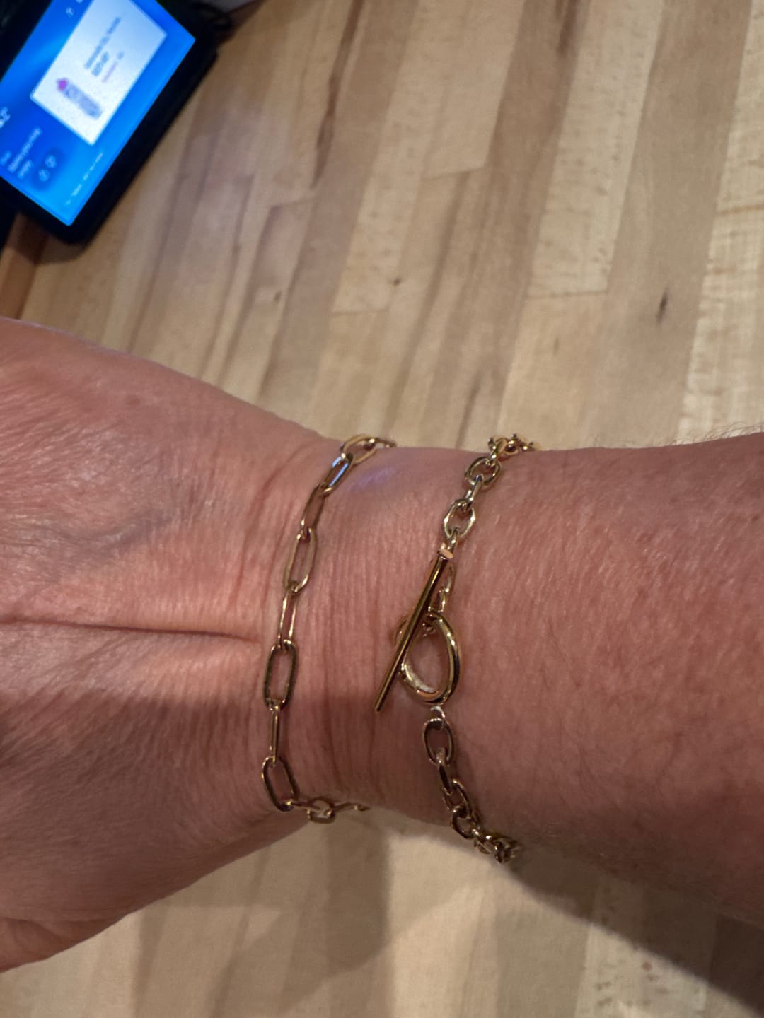 Customer photo review of Cuban T Bar Bracelet