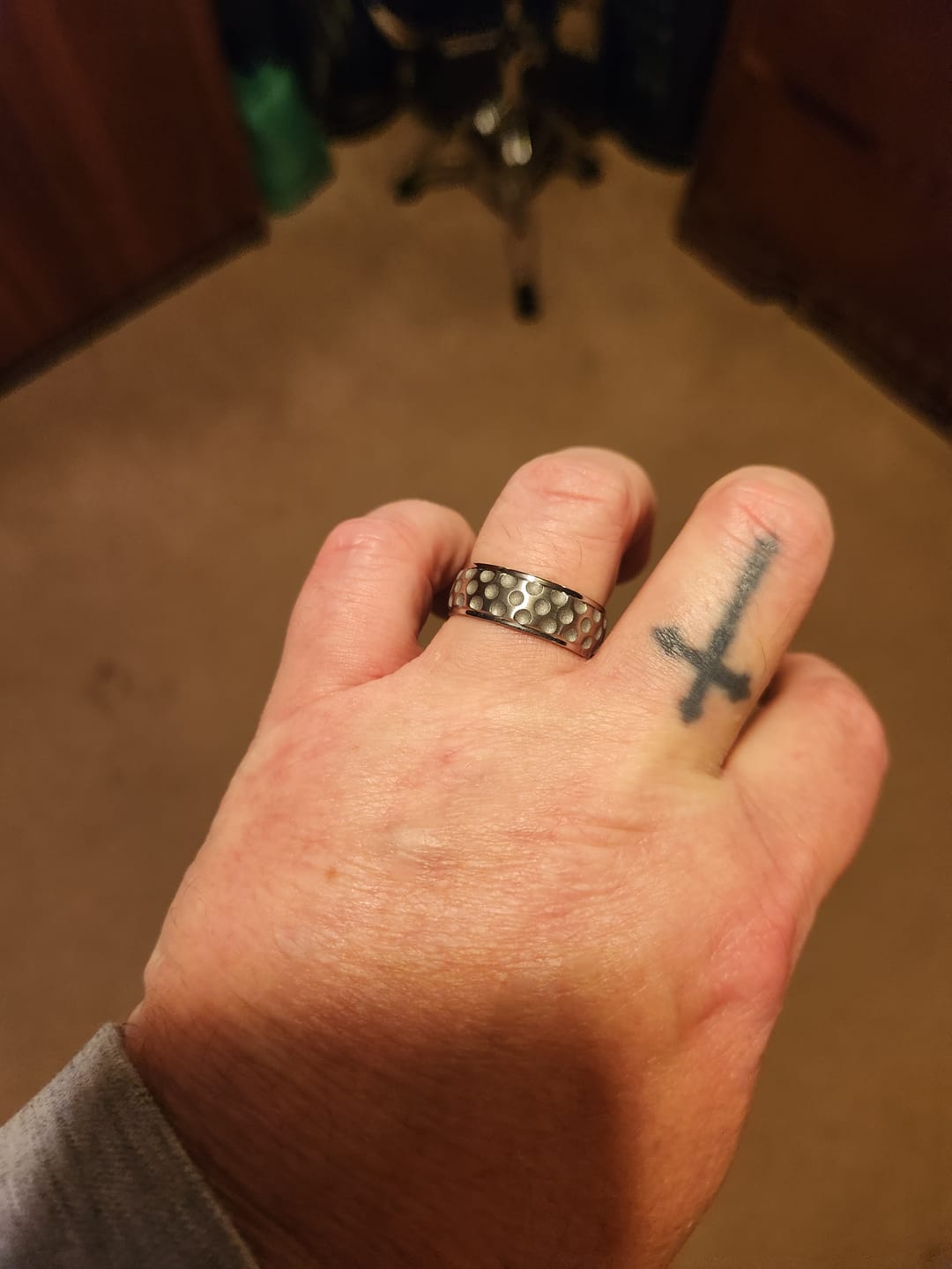 Customer photo review of Golf Wedding Ring - Titanium 8mm