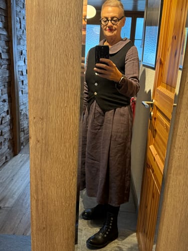 Customer photo review of Collared Linen Dress, Bridesmaids Linen Dress