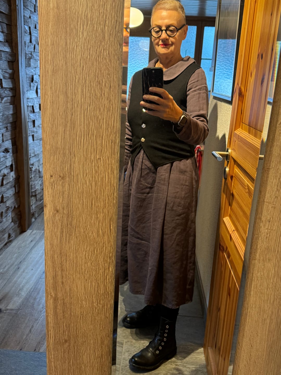 Customer photo review of Collared Linen Dress, Bridesmaids Linen Dress